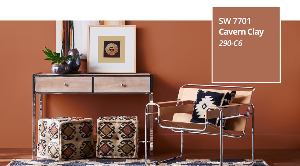 The 2019 Color of the Year from Sherwin-Williams is Cavern Clay. 