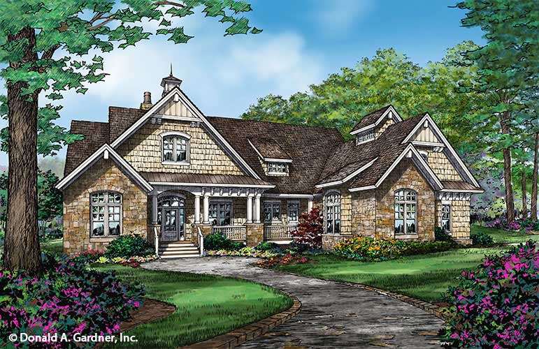 Front rendering of The Austin house plan 1409. 