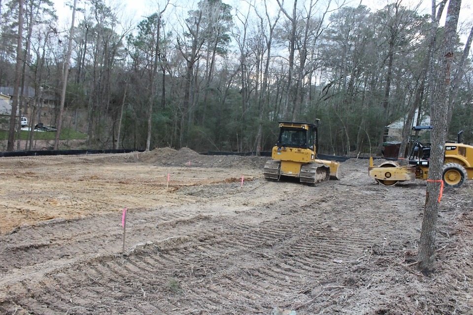 Site-clearing and excavation.