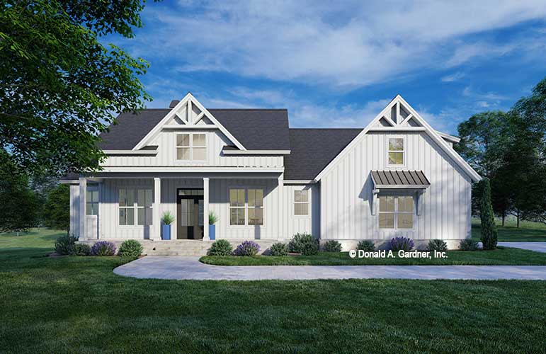 Front rendering of The Marcus house plan 1590.