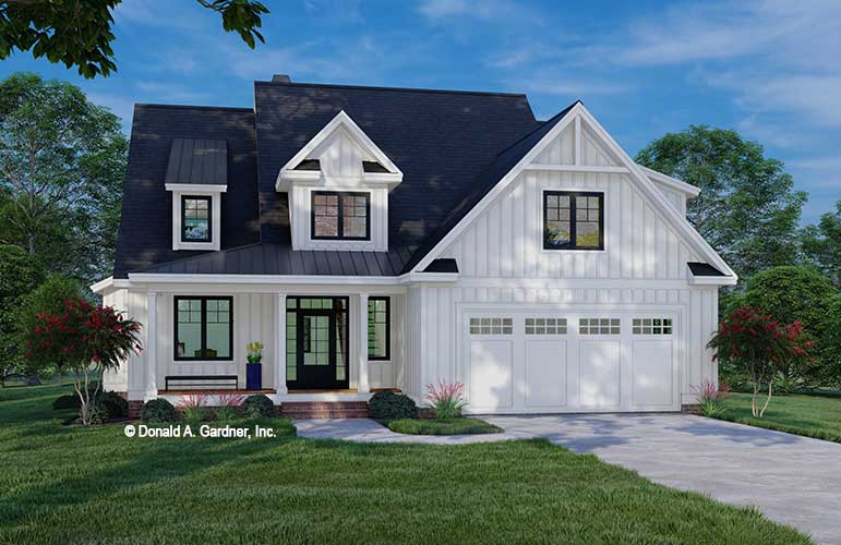 Front rendering of The Shirley house plan 1608. 