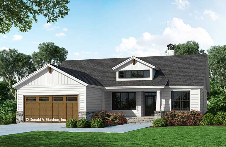 Front rendering of The Tobias house plan 1356.